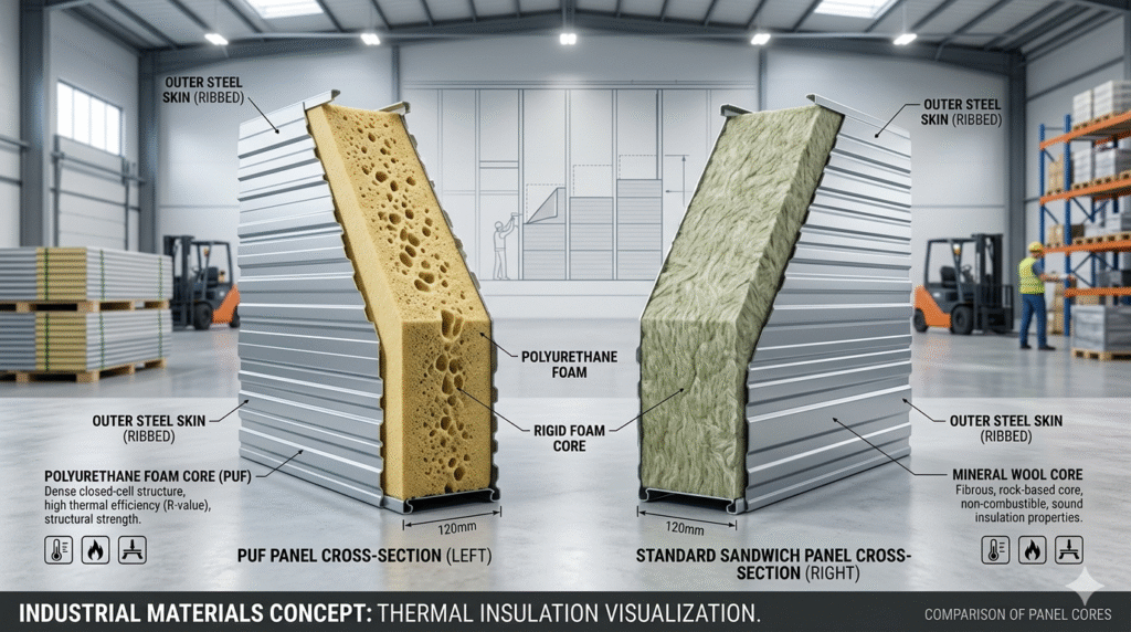 which is best PUF panel or sandwich panel