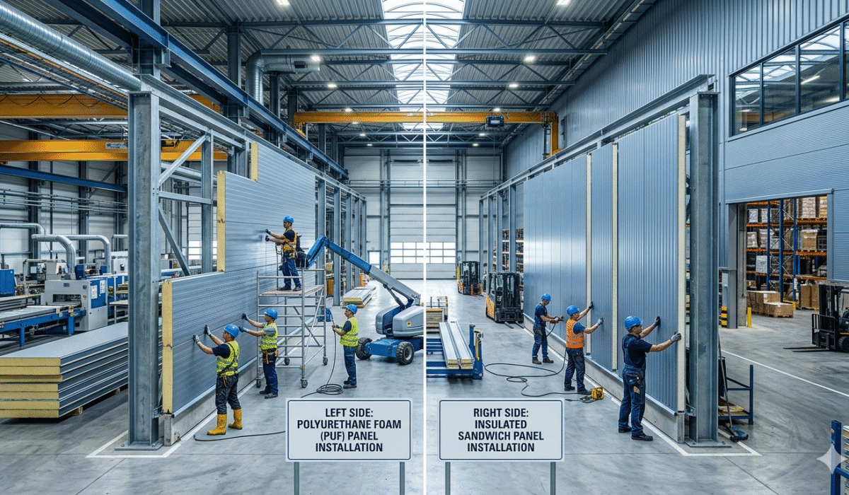 PUF panel vs sandwich panel