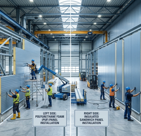 PUF panel vs sandwich panel